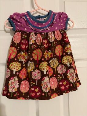 Matilda Jane Purple and Brown Floral Tree Print Dress